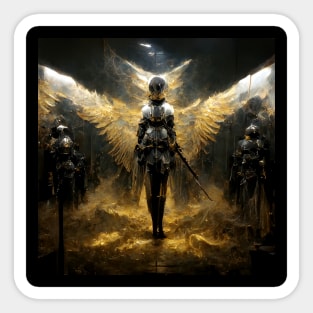 Dark Angel. Black and Gold Sticker